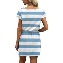 Load image into Gallery viewer, V Neck T Shirt Casual Mini Dresses Tie Waist Sundress with Pockets Women's Short Sleeve Dresses