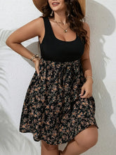Load image into Gallery viewer, Plus Size Summer Dress Knit Floral Printed Dress Sleeveless Knee Length Tummy Control Casual Elegant Dress