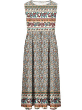 Load image into Gallery viewer, sleeveless Bohemian floral casual beach sundress with pockets flowing and loose