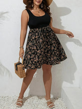 Load image into Gallery viewer, Plus Size Summer Dress Knit Floral Printed Dress Sleeveless Knee Length Tummy Control Casual Elegant Dress