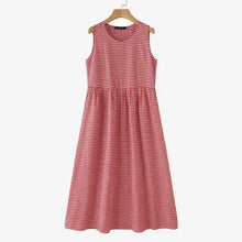 Load image into Gallery viewer, ZANZEA Summer Plaid Checked Sundress Bohemian Elegant O Neck Sleeveless Casual Dress