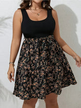 Load image into Gallery viewer, Plus Size Summer Dress Knit Floral Printed Dress Sleeveless Knee Length Tummy Control Casual Elegant Dress