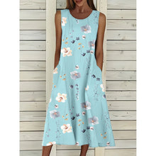 Load image into Gallery viewer, PLUS SIZESleeveless Print Casual Dress with pockets