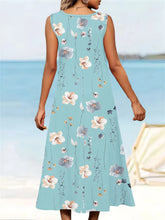 Load image into Gallery viewer, PLUS SIZESleeveless Print Casual Dress with pockets
