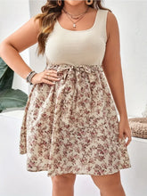 Load image into Gallery viewer, Plus Size Summer Dress Knit Floral Printed Dress Sleeveless Knee Length Tummy Control Casual Elegant Dress