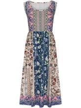 Load image into Gallery viewer, sleeveless Bohemian floral casual beach sundress with pockets flowing and loose