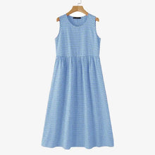 Load image into Gallery viewer, ZANZEA Summer Plaid Checked Sundress Bohemian Elegant O Neck Sleeveless Casual Dress