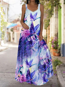 Plus Size 5XL Oversized Long Dress Women Tie-dye 3D print Maxi dress