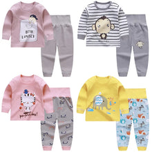Load image into Gallery viewer, Pajama Sets Cartoon Long Sleeve Cute T-Shirt Tops with Pants 6 months to 4T