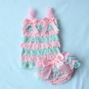 2Pcs Summer Baby Romper and Bummies Shorts Bloomers Shorts 3-24 months