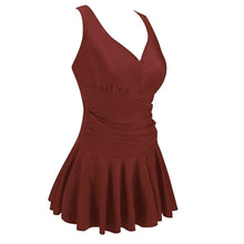 Load image into Gallery viewer, One Piece Vintage Swim-dress with Skirt