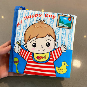 Baby Rabbit Fabric Books 0-24 Months Parent-Child Interaction Ring Toys Develop Cognize Reading Early Learning Puzzle Cloth Book