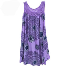 Load image into Gallery viewer, sleeveless camisole dress lace print swing loose long skirt plus size