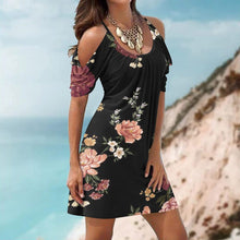 Load image into Gallery viewer, Floral Print Dress Spaghetti Strap Off Shoulder Sleeveless ***True to Size