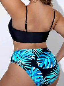 3 Pieces High Waist Bikini with Cover-Up.  Plus Size XL-4XL True to Size