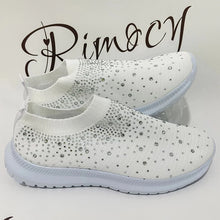 Load image into Gallery viewer, Rimocy Crystal Breathable Mesh Sneaker Shoes for Women Comfortable Soft Bottom Flats Non Slip Casual Shoes