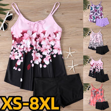 Load image into Gallery viewer, High Waist Swimsuit Tankini Vintage Two Piece Set