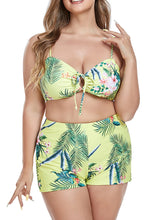 Load image into Gallery viewer, 3 Pieces Plus Size Bikini With cover Up Swimsuit High Waist Swimwear