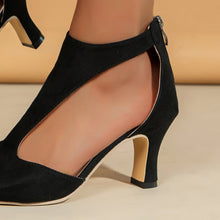 Load image into Gallery viewer, Simple and fashionable back zipper fish mouth shoes summer side stiletto Roman sandals