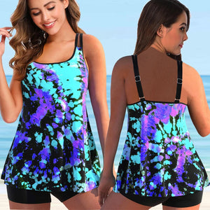 Two Piece Swimsuit Tankini with Boy Short Bottoms