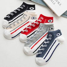 Load image into Gallery viewer, 5 Pairs Personality Trendy Low Cut Short Cotton Socks Thin Non-slip