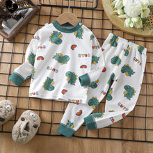Load image into Gallery viewer, Kids Cotton Pajama Sets Cartoon Print O-Neck Cute T-Shirt Tops with Pants  6 month to 5T