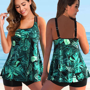 Two Piece Swimsuit Tankini with Boy Short Bottoms
