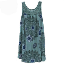 Load image into Gallery viewer, sleeveless camisole dress lace print swing loose long skirt plus size