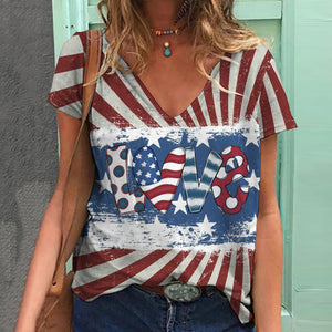 T Shirt USA Flag Print