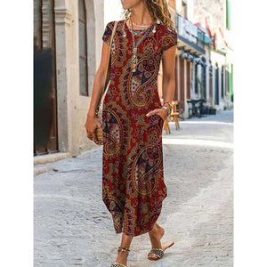 Loose Boho Vintage Maxi Dress With Pockets ***Order 1 size up for best fit.  2 Sizes for loose fit.