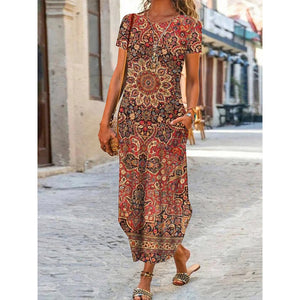 Loose Boho Vintage Maxi Dress With Pockets ***Order 1 size up for best fit.  2 Sizes for loose fit.