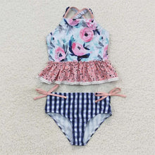 Load image into Gallery viewer, Baby Girl Bathing Suit Bikini Floral Swimsuit  Bummie Shorts