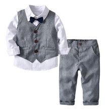 Load image into Gallery viewer, Newborn Baby Boy Suits Soft Cotton Solid Romper + Belt Pants Infant Toddler Set