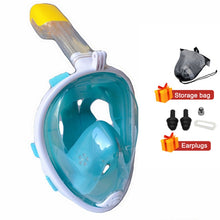 Load image into Gallery viewer, Professional Snorkeling Diving Mask Underwater Scuba Full Face Snorkel  Anti Fog Mask for Kids 
 and Adults