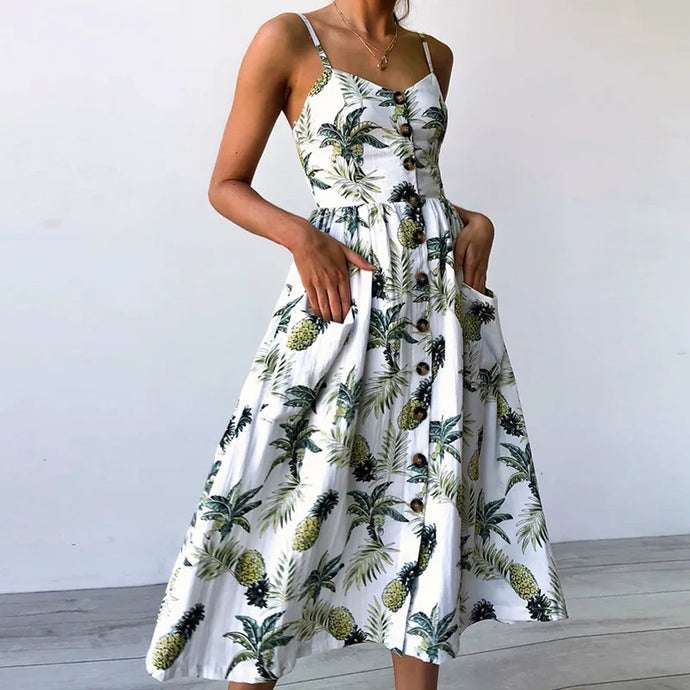 Boho Floral Vintage Casual Sundress