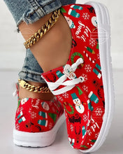 Load image into Gallery viewer, Canvas Christmas Flat Shoes Zapatos Hey Dudes style