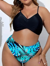 Load image into Gallery viewer, 3 Pieces High Waist Bikini with Cover-Up.  Plus Size XL-4XL True to Size