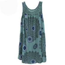 Load image into Gallery viewer, sleeveless camisole dress lace print swing loose long skirt plus size