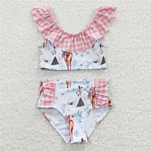 Load image into Gallery viewer, Baby Girl Bathing Suit Bikini Floral Swimsuit  Bummie Shorts