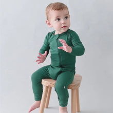 Load image into Gallery viewer, Long Sleeve Solid Bamboo Fiber Baby Zipper Foot Romper 0-24Month