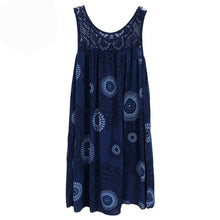 Load image into Gallery viewer, sleeveless camisole dress lace print swing loose long skirt plus size