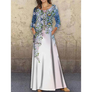3D Print Maxi Dress Long Sleeve Boho Party Elegant Dress Plus Size up to 5XL*****True to Size*****If large chest order 2 sizes up for best fit